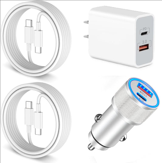 [Apple MFi Certified] iPhone 15 Car Charger Fast Charging BARMASO 20W iPhone Fast Charger+66W Type-C Charger Cigarette Lighter+2*6FT USB-C to USB-C Cable for iPhone 15/15 Plus/15 Pro/15 Pro Max/iPad