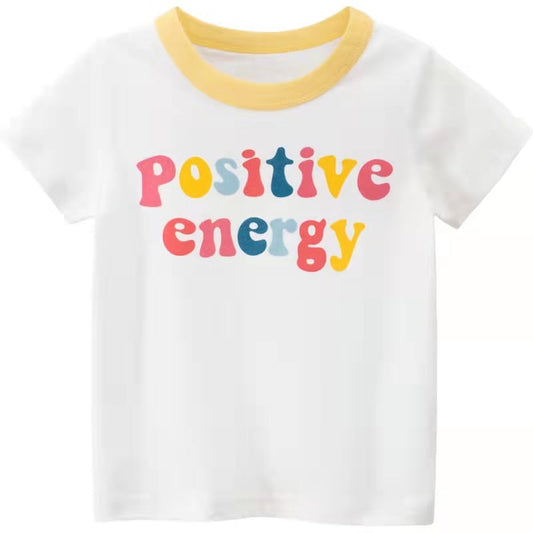 Alphabet Pattern T-Shirts for Cartoon Girls (Short Sleeve)