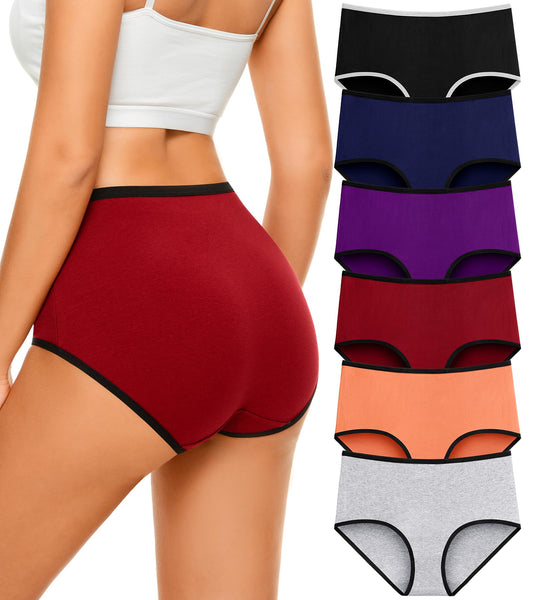 UMMISS Womens Cotton Underwear High Waisted Underwear Stretch Full Coverage Briefs Soft Comfy Ladies Panties Multipack