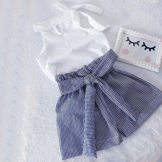 Summer Baby Girl Clothes Set: Sleeveless T-Shirt & Shorts