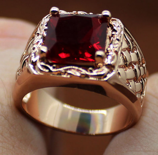 Ruby Engagement Ring with Luxurious Diamonds