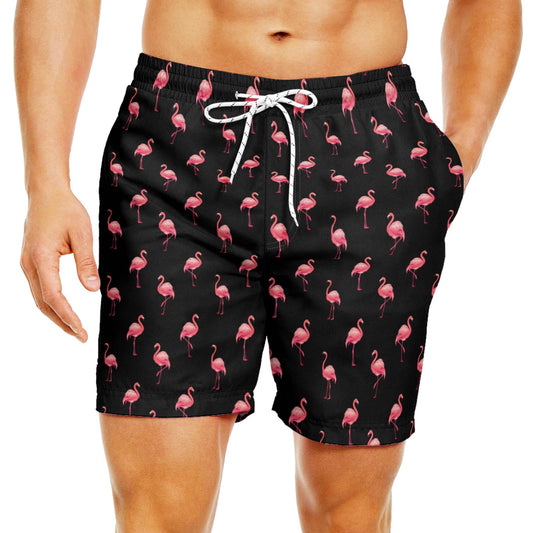 Clilsmap Mens Swim Trunks Quick Dry Mens Swimwear Swimsuit for Mens with Drawstring Suit for Swim Board Surf Paddle (US Alpha Medium Regular Regular Flamingo)