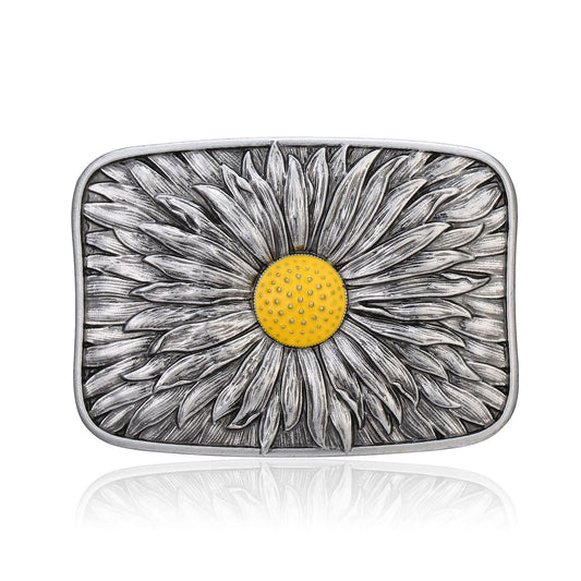 Bolatilt Belt Buckle for Men Western Belt Buckle for Mens Square belt buckle Daisy Flower Belt Buckles Native American Retro Belt Buckle