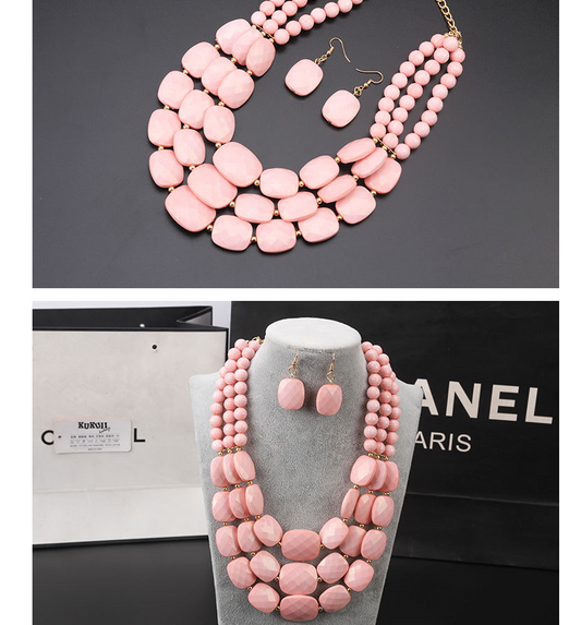 Flower Necklace Jewelry Set