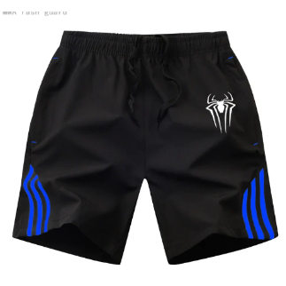 Men's Web-Slinging Athletic Shorts with Three Stripes