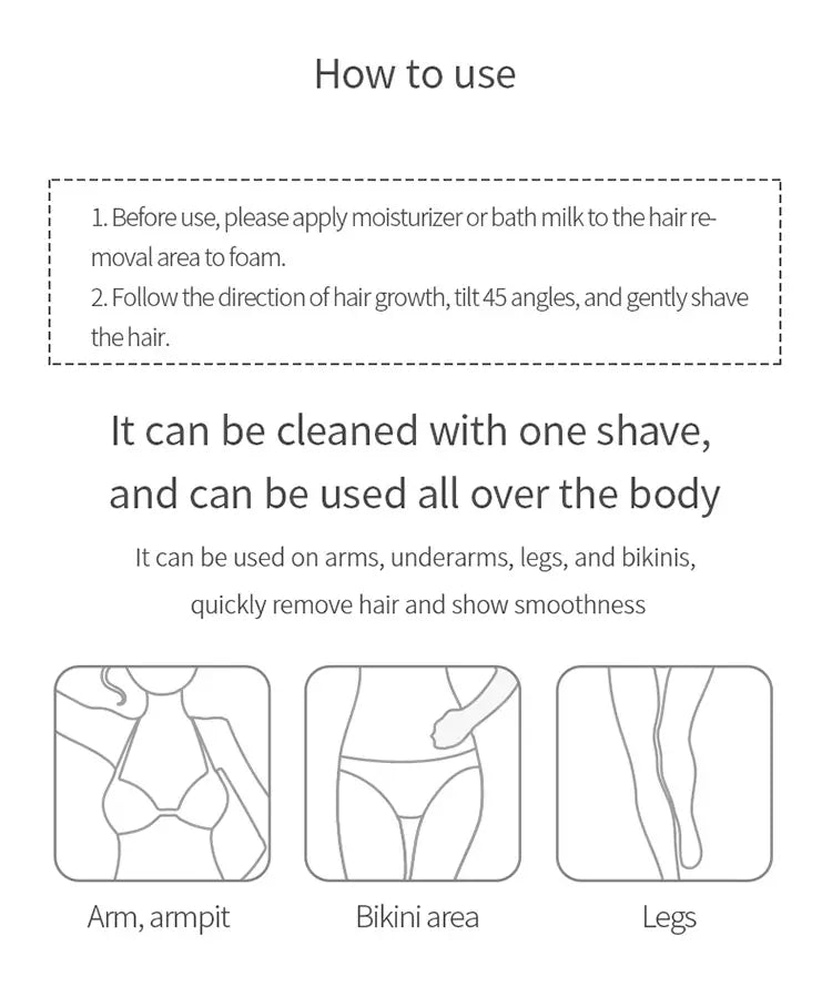3pcs Women's Manual Body Bikini Razors for Hair Removal