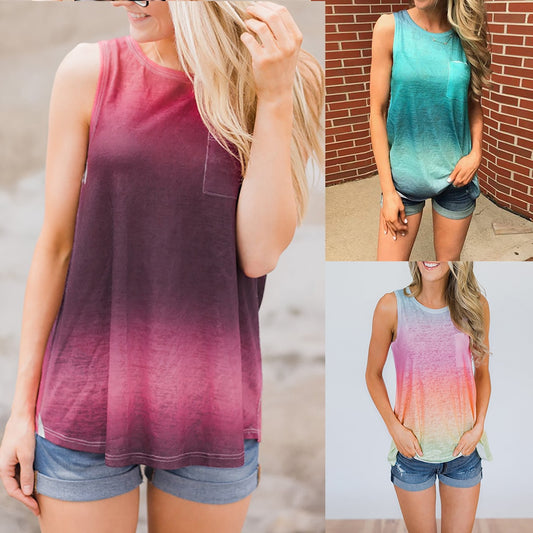 Summer Sleeveless T-Shirts with Pockets - 3 Colors