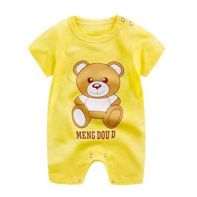 Cute Cartoon Printed Short Sleeve Baby Bodysuits