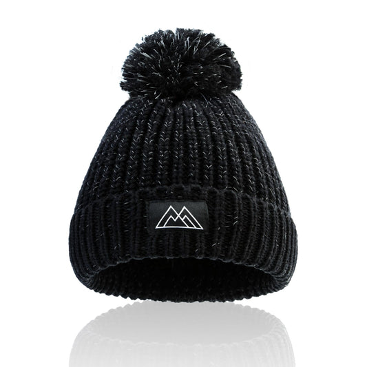 YATANAM Baby Beanie Reflective Toddler Winter Hat Knitted Infant Beanies for Girls Boys Novelty Pom Pom Hats (2-6 Years A-Black)