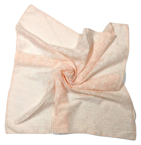 Shanlin Unisex Cotton Square Bandanas Scarves 24x24 (Floral-Apricot)