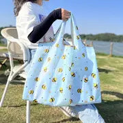 Reusable Cartoon Grocery Tote Bags - Large Capacity (1pc)
