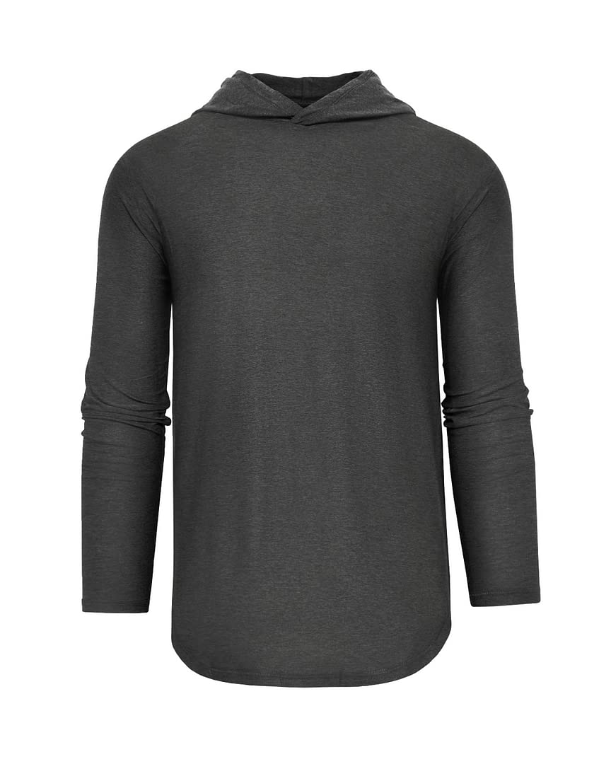 True Classic Active Hoodies for Men Premium Quick Dry Hoodies and Workout Shirts for Men. Charcoal Heather Gray XL