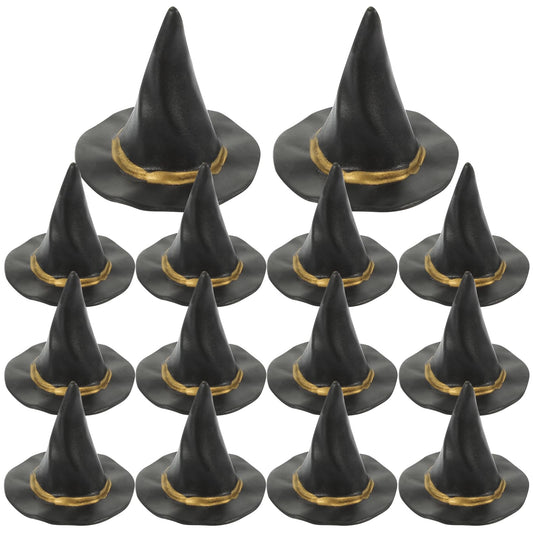 Bottle Witch Hats 24PCS Miniature Witch Hats Halloween Witch Hats Mini Wizard Hat Beverage Bottle Toppers Mini Doll House Decor Little Witch Hat for Crafts DIY Accessories