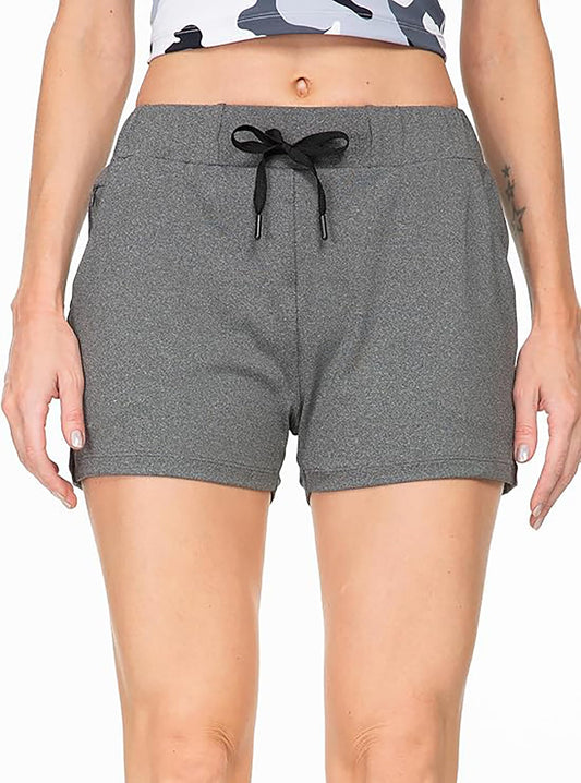 Rrosseyz Running Shorts for Women with Pockets Lightweight Comfy Womens Workout Athletic Shorts(Light Heather GreyM)