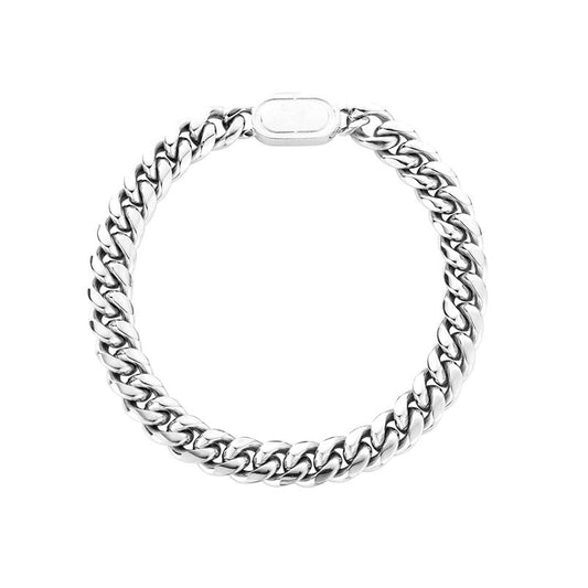 New Oval Cuban Necklace in Titanium Steel