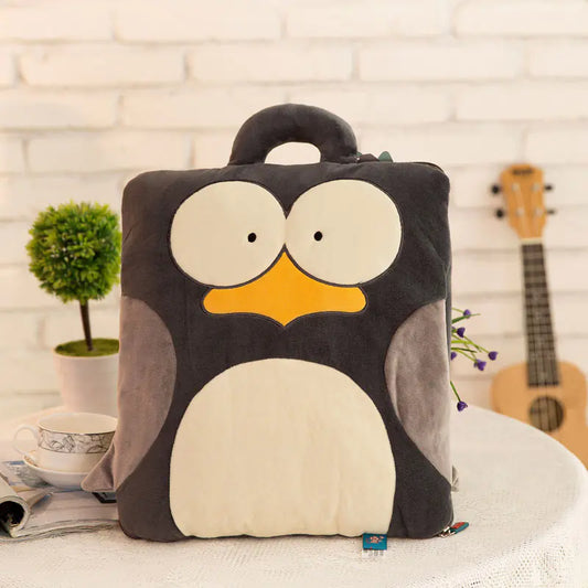 Cartoon Car Air Conditioning Blanket with Plush Pillows