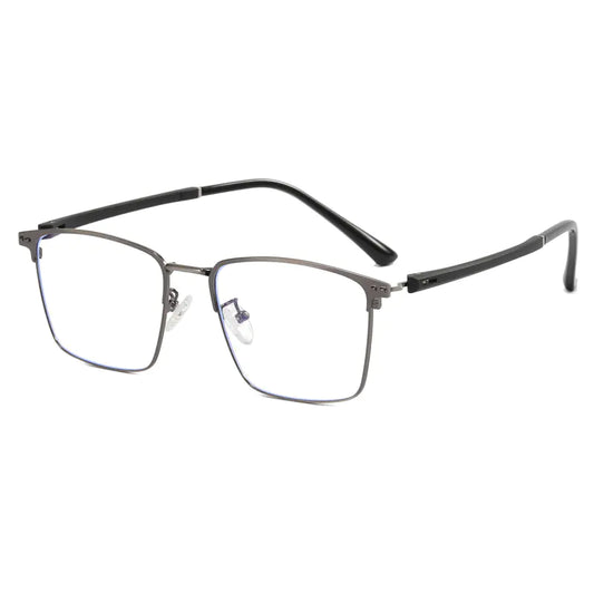 Anti-Blue Light Titanium Semi-Rimless Glasses for Men