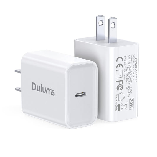 30W USB C Charger 2 Pack Wall Fast Charger Block Power Adapter Charging Cube Compatible with iPhone 16/Pro/Pro Max/Plus/15/14/13/12 iPad Air AirPods 4/3/2/Pro Apple Watch 10/Ultra 2 Galaxy
