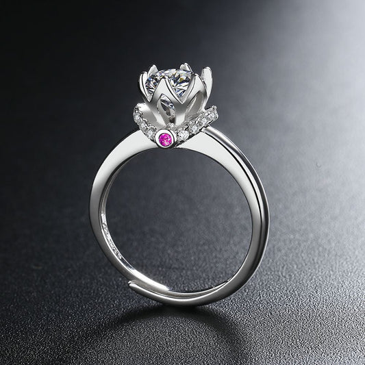 Sterling Silver Ring with Mosanne Diamonds