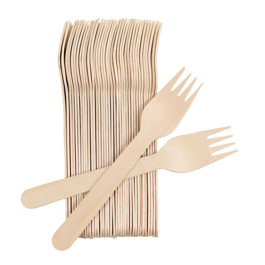 300 Pcs 6 Inch Wood Forks
