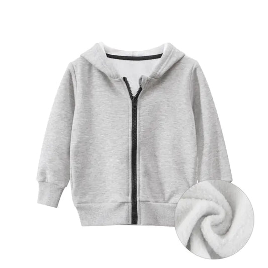Warm Thick Zipper Hooded Sweatshirts for Toddlers