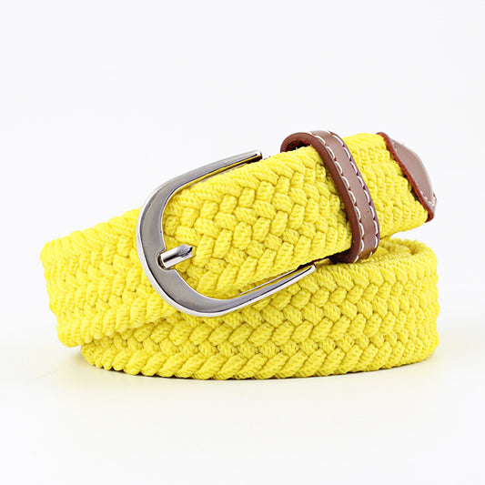 Unisex Canvas Belt - Elastic Woven Waist Belt for Students