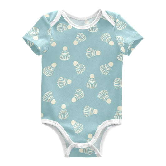 vvfelixl Baby Girls Bodysuits Badminton Short Sleeve Cotton Baby Clothes For Girls 3-6 Months Blue