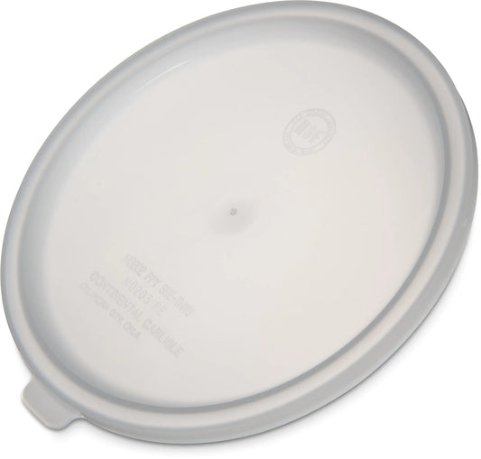 Carlisle FoodService Products Bain Marie Food Container Lid Storage Container Lid Round Lid with Stackable Design for Food Storage Plastic 3.5 Quarts White