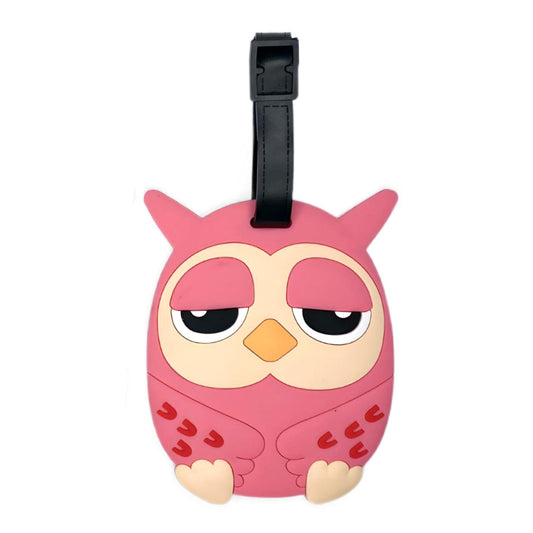 ANINIUCN Cute Owl Silicone Luggage Tag – Fun ID Tag for Suitcases Backpacks and Travel Bags – Ideal for Teens and Adults