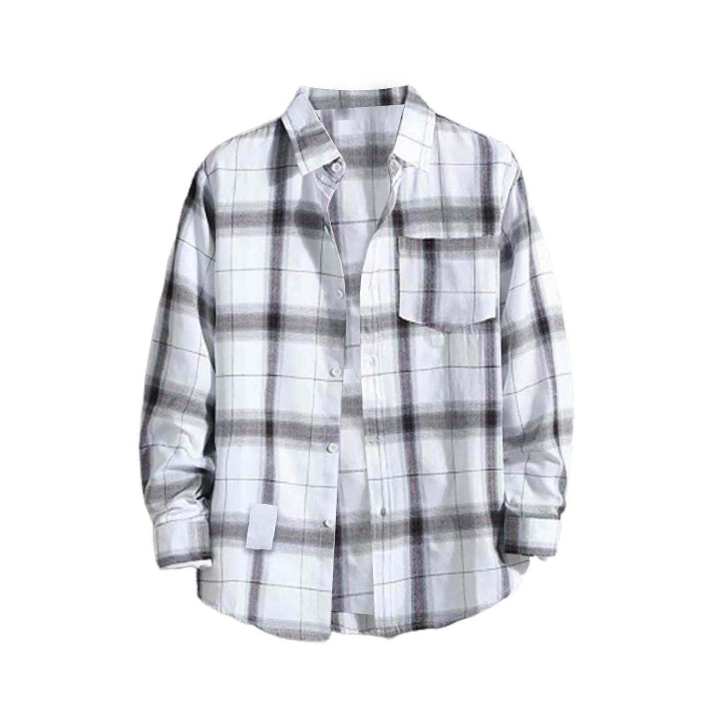Tall Mens Shirts Solid Color Mens Flannel Shirts Mens Plus Size Flannel Shirts Thermal Flannel Jacket Men Mens Flannel Shirts Xs Mens Casual Flannel Mens Western Shirts Long Sleeve White-c