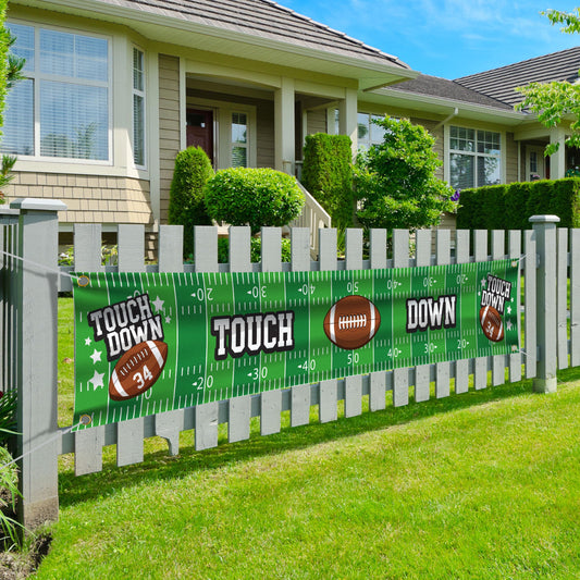 YHNTGB Football Banner Large Rugby Theme Party Hangings Super Bowl Sunday Game Day Sports Fan Supplies Birthday Background Decoration Boy Favors1.64 x 9.84 Ft