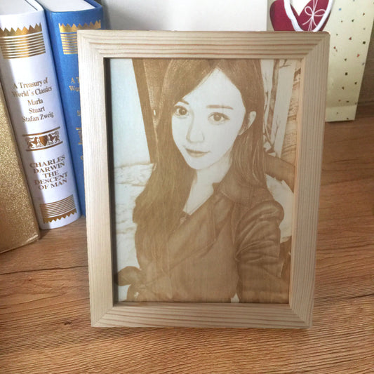 Custom Wooden Photo Engraving for Gifts and Frames