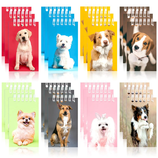 24 Pieces Mini Notebooks Dog Themed Party Favor Puppy Animal Notepads Spiral Pocket Notebooks Birthday Teacher Classroom Rewards Supplies for Kids Party Goody 2.36 x 3.94 Inches (Lovely Style)