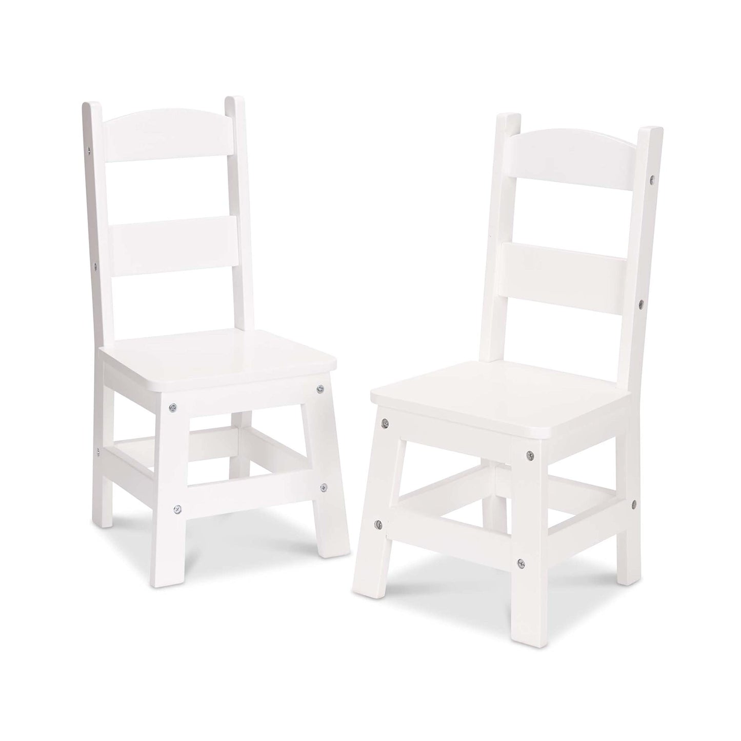 Melissa & Doug Wooden Chairs Set of 2 - White Furniture for Playroom - Kids Play Chairs Toddler Activity Chairs Childrens Furniture