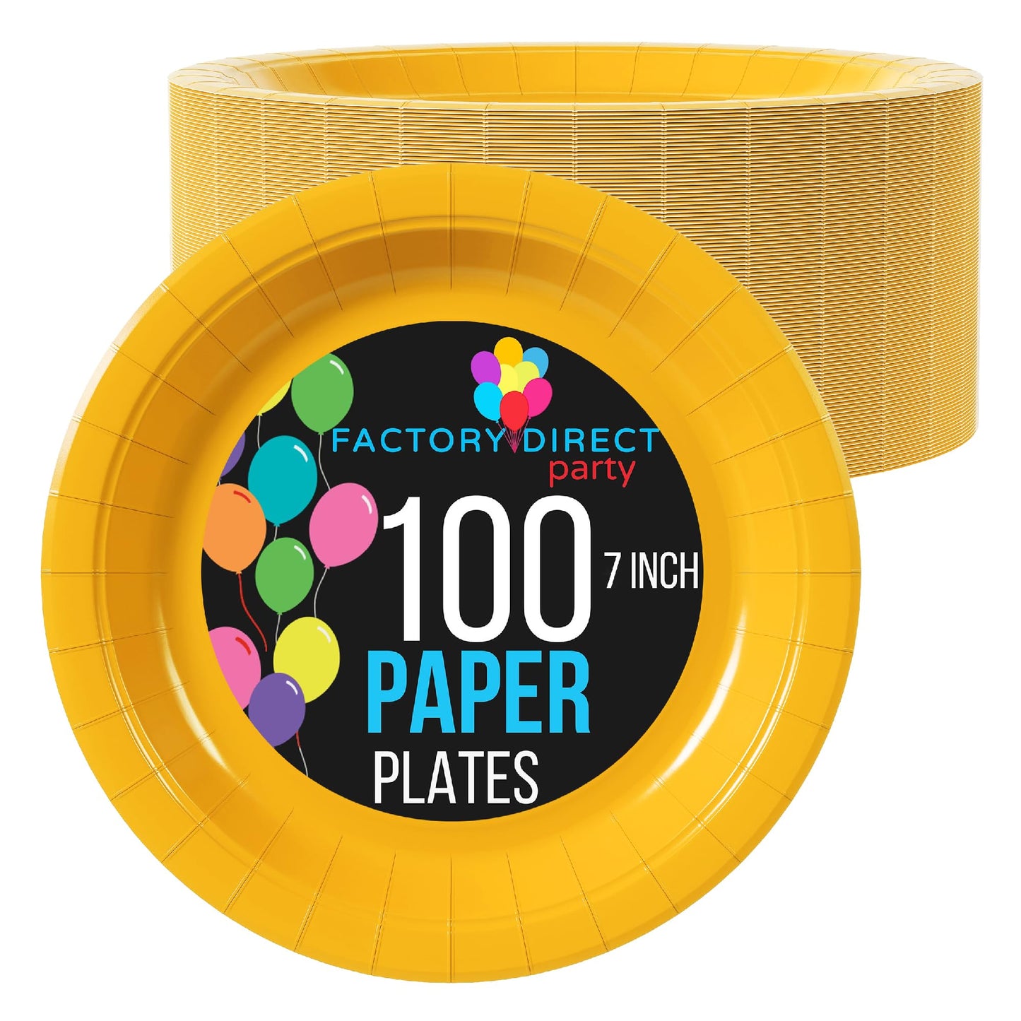 Exquisite Yellow Paper Plates 7 Inch Heavy Duty Paper Plates 100 Pcs Yellow Disposable Plates Paper Plates Disposable Heavy Duty 350 GSM Disposable Plates For Party Yellow Plates For Party