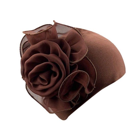 Chemo Turban Hats Retro Flower Braid Headscarf Hats Stretchy Womens Head Scarves Headband Cancer Head Wraps Caps Coffee