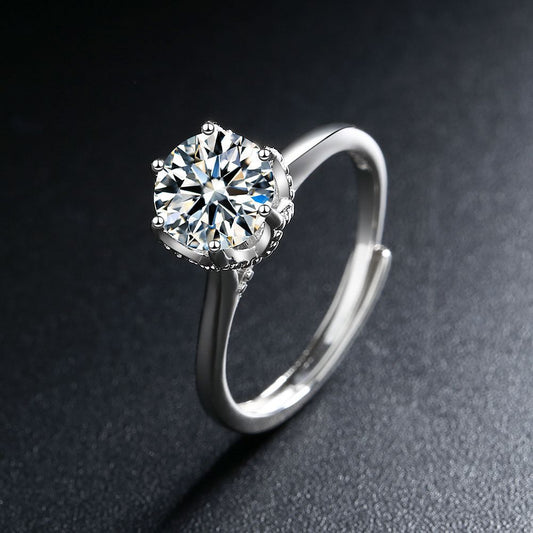 S925 Sterling Silver Ring with Diamonds