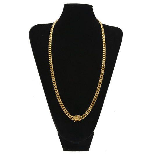 Men's Stainless Steel Cuban Chain Necklace with Clasp
