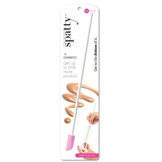 Spatty Daddy Beauty Makeup Spatula (12 Inch Pink) Shark Tank Mom Made Scrapes Last Drop of Lotion Mini Spatula Makeup Long Makeup Spatula Scoop for Makeup Makeup Stocking Stuffer Makeup Spatula