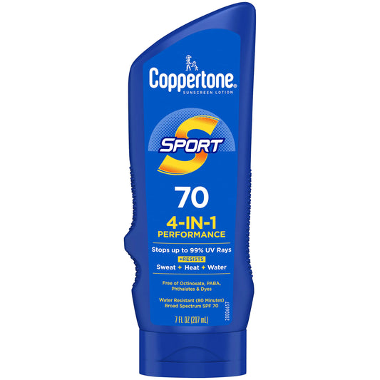 Coppertone SPORT Sunscreen SPF 70 Lotion Water Resistant Sunscreen Body Sunscreen Lotion 7 Fl Oz