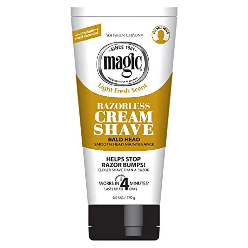 SoftSheen-Carson Magic Razorless Shaving Cream Hair Removal Cream Depilatory Cream Works in 4 Minutes for Coarse Curly Hair 6 Oz