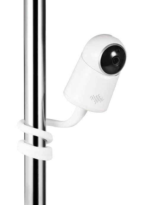 Universal Baby Monitor Camera Mount for Crib Compatible with Arlo Owlet Goodbaby and More with 1/4 threaded hole Adjustable Stand for HelloBaby Vtech Motorola Monitors No Tools Required (White)