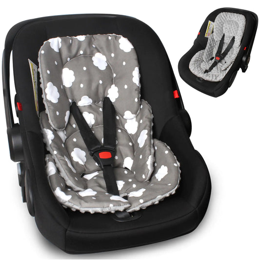 Boryokun Infant Carseat Insert 2-in-1 Reversible Baby Car Seat Cushion for Newborn Toddler Head & Body Support Car Seat Pad for Carseats Strollers Swings Bouncers
