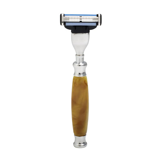 Union Razors SS1RZ Razor with Wood Tiger Eye Handle Brown