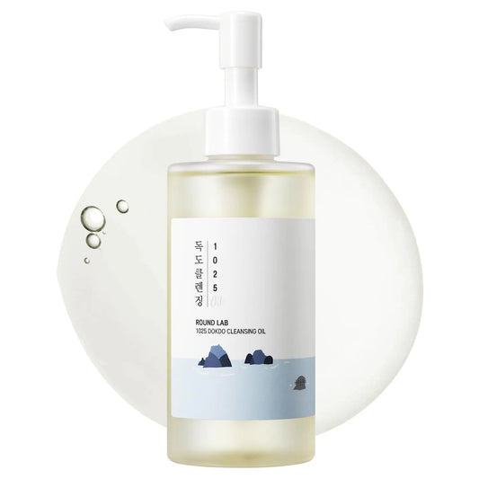 ROUND LAB 1025 Dokdo Cleansing Oil 6.76 Fl Oz Facial Oil Cleanser for Face Deep Pore Cleansing Makeup Blackhead Impurities Remover Easy to Wash Off No Oily Residue Korean Skin Care