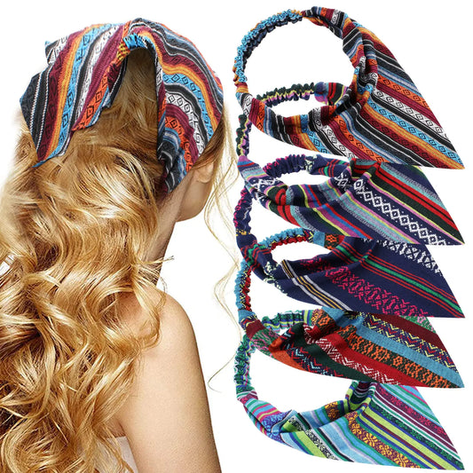 TOBATOBA Boho Headbands for Women - 5 Pcs Hair Accessories Featuring Headbands Bandanas and Head Scarves for Women and Girls
