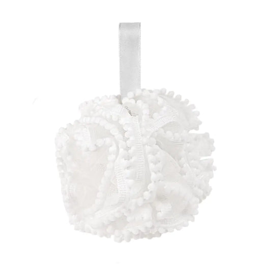 Shower Bath Sponge Jixik 50g Soft Shower Loofahs Balls for Body Wash Scrubber Cleaning Loofah Bathroom Accessories 1Pack (White)