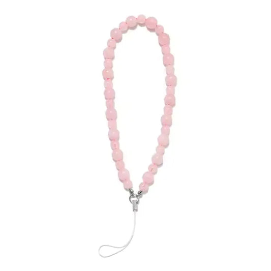 CRYSTALFY Phone Charm Wrist Strap – Authentic Crystal Bead Cellphone Wristlet - Lanyard Accessory - Fits all Phone Cases (Rose Quartz)