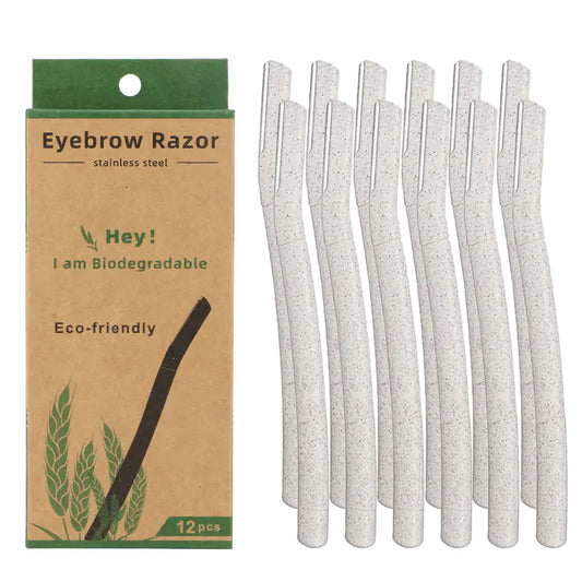 Biodegradable Wheat Straw Eyebrow Razors - 3 Pack