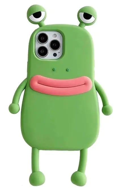 Ugly Phone Cases for iPhone 14 pro Funny Case for iPhone 14 pro 3D Frog Phone Case with Foot Green Weird Phone Cases Ugly Phone with 3D Eyes Cute Silicone for iPhone 14 pro